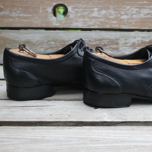 Ferragamo Black Sheepskin Derby, Made in Italy - Picture 8 of 15